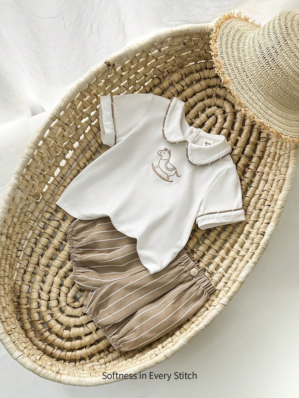 Set veshjesh për foshnja me kraharor Peter Pan shumëngjyrësh – i përshtatshëm për djem dhe vajza, ideal për verë dhe raste speciale