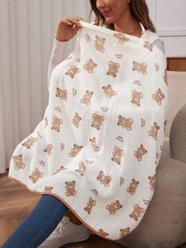 Sutien gjidhënie me material të përshtatshëm për lëkurën dhe të ajrosur, me print të ëmbël arushi për rehati maksimale