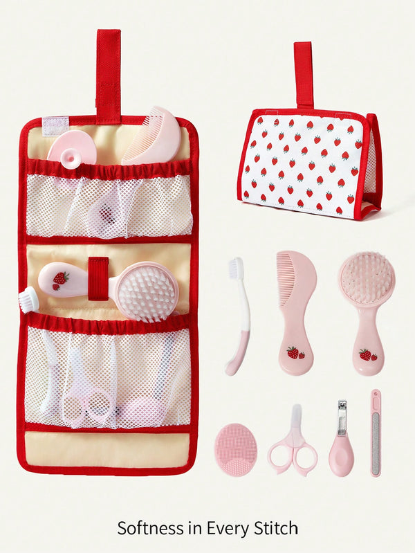 Set Portativ 8 Pjesësh për Kujdesin e Thonjve të Bebes me Dizajn Luleshtrëngë